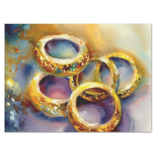 Twelve Days of Christmas Golden Rings B Tissue Paper