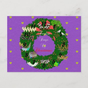 Twelve Days Of Christmas Holiday Postcard by CreativeMastermind at Zazzle