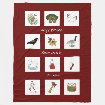 Twelve Days Of Christmas My True Love Blanket by sfcount at Zazzle