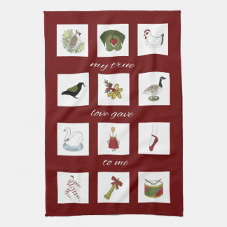 Twelve Days of Christmas My True Love Kitchen Towel