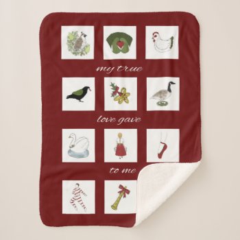 Twelve Days Of Christmas My True Love Sherpa Blanket by sfcount at Zazzle