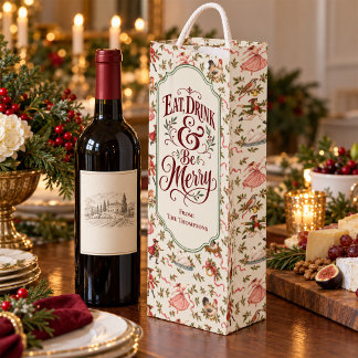 Twelve Days of Christmas Personalized Wine Gift Bag