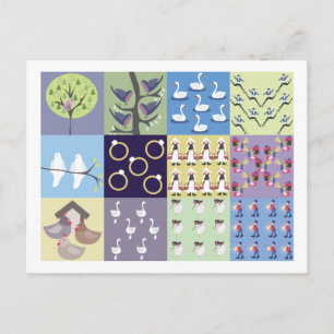 Twelve Days of Christmas Post Card