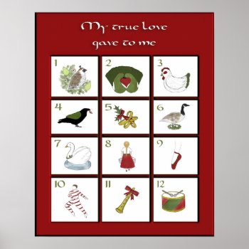 Twelve Days Of Christmas Poster Print by sfcount at Zazzle