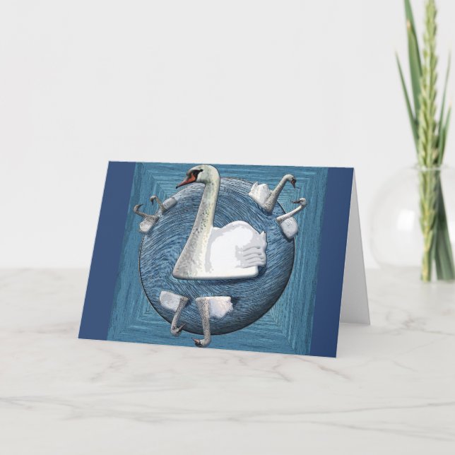 Twelve Days of Christmas - Seven Swans a-Swimming Holiday Card (Front)