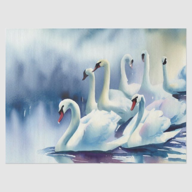 Twelve Days of Christmas: Swans A-Swimming (A), Tissue Paper (Front)