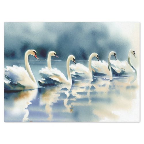 Twelve Days of Christmas Swans A_Swimming B Tissue Paper