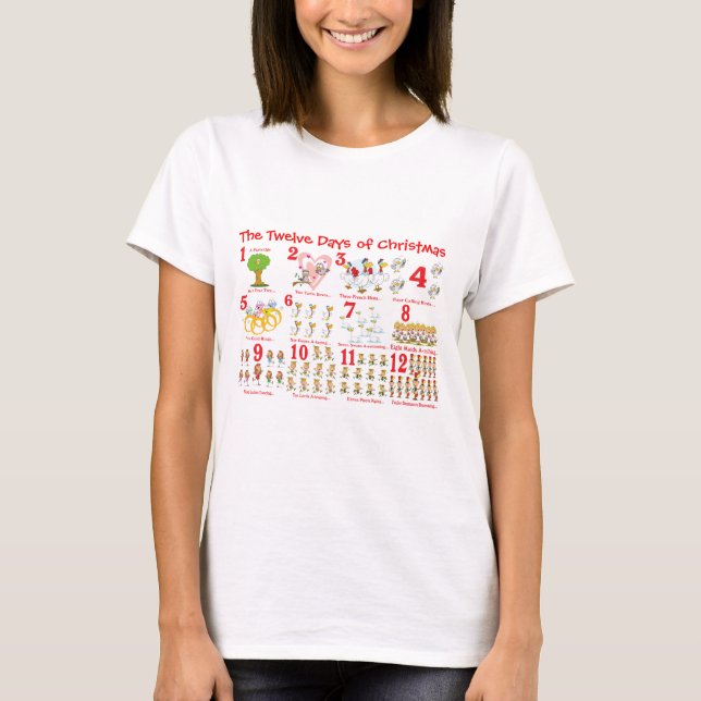 Twelve Days of Christmas T-Shirt (Front)