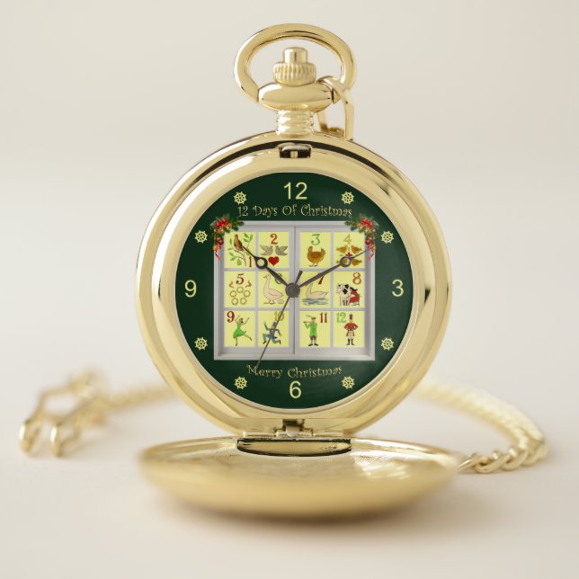 Twelve Days Of Christmas Window ~    Pocket Watch (Inside)