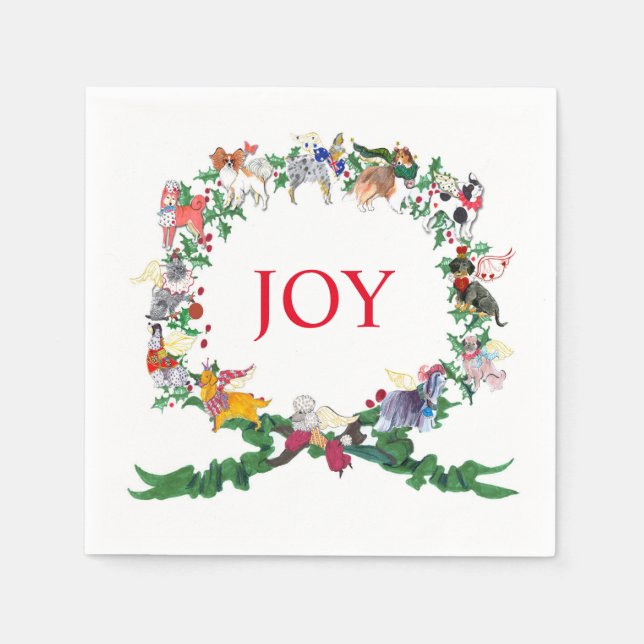 Twelve Dogs of Christmas 2015, v.2 Paper Napkins (Front)