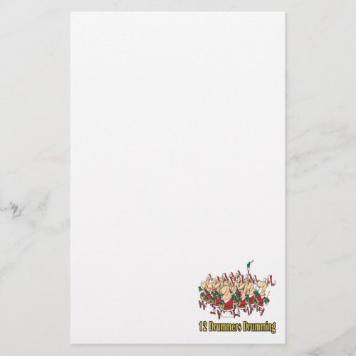 twelve drummers drumming 12th twelfth day stationery