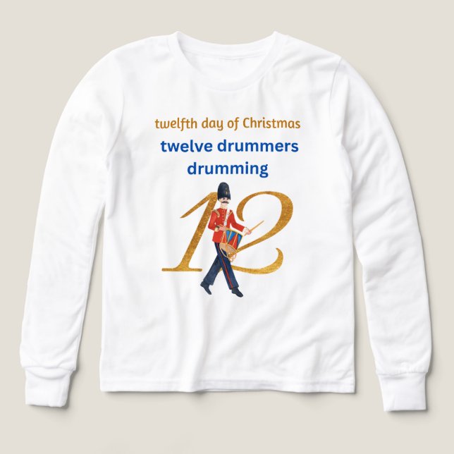 Twelve Drummers Drumming Tri-Blend Shirts (Design Front)