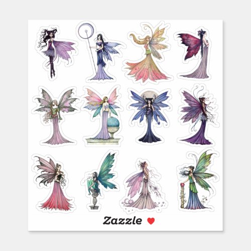 Twelve Elegant and Colorful Molly Harrison Fairies Sticker