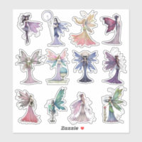 Twelve Elegant and Colorful Molly Harrison Fairies Sticker