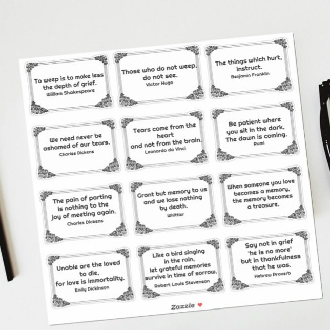 Twelve Grief Quotes in Rose Corner Frame Drawing Sticker (Creator Uploaded)