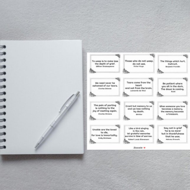 Twelve Grief Quotes in Rose Frame Drawing Sticker (Creator Uploaded)