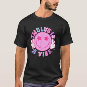 Twelve Is A Vibe 12th Birthday Groovy Boys Girls 1 T-Shirt