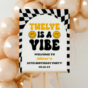 Twelve Is A Vibe 12th Birthday Party Welcome Sign