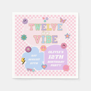 Twelve Is A Vibe Preppy Patch 12th Birthday Party Napkins
