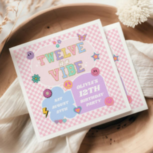 Twelve Is A Vibe Preppy Patch 12th Birthday Party Napkins