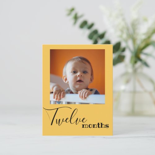 Twelve Month Photo First Birthday Banner Card