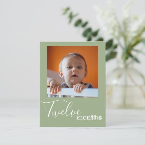 Twelve Month Photo First Birthday Banner Card