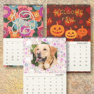 Twelve Months of Artwork Custom Family Wall Calendar