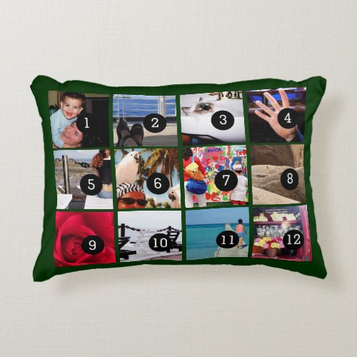 Twelve of Your Photos to Make Your Own Gift Easily Decorative Pillow