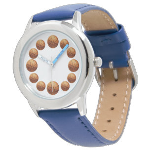 Twelve Orange Basketballs, Kids Leather Watch, Watch