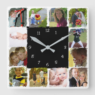 Twelve personal Photos Wall Clock