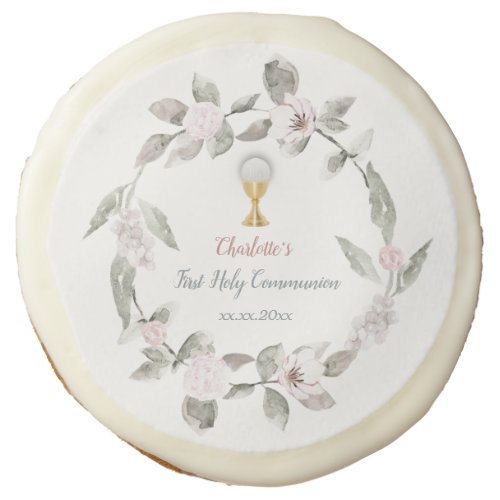 twelve personalized First Communion Sugar Cookie