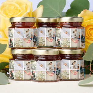 Twelve Photo Personalized Honey Jar Favors