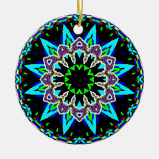 Twelve Pointed Star Mandala Ceramic Ornament