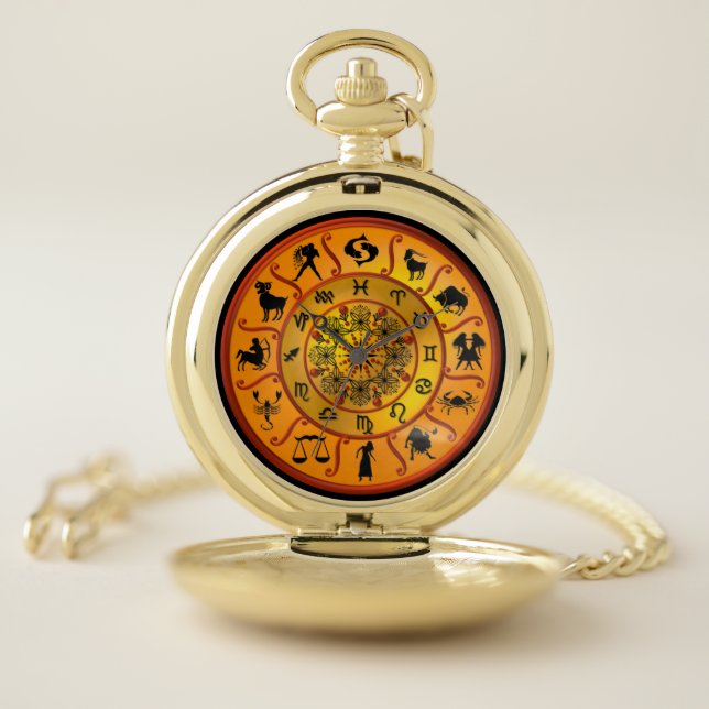~ Twelve Signs Of The Zodiac ~ Pocket Watch (Inside)