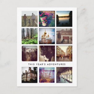 Twelve Square Photo Collage Happy Holiday Postcard