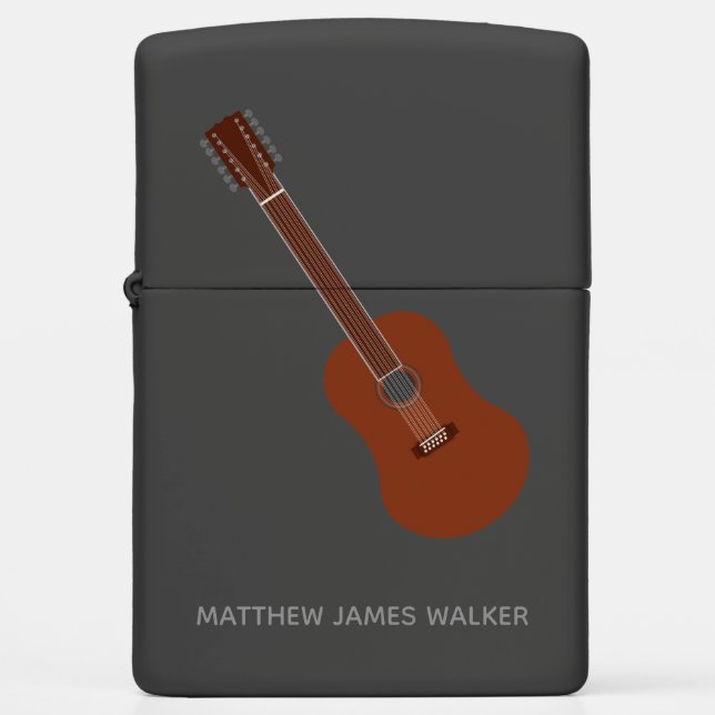 Twelve String Guitar Personalized Lighter (Front)
