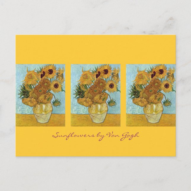 Twelve Sunflowers by Van Gogh Postcard (Front)