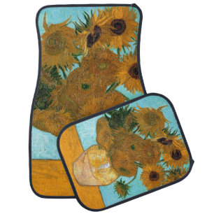 Twelve Sunflowers in a Vase (Still-Life Painting) Car Floor Mat