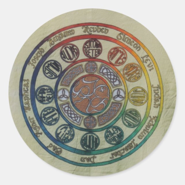 Twelve tribes and disciples classic round sticker (Front)