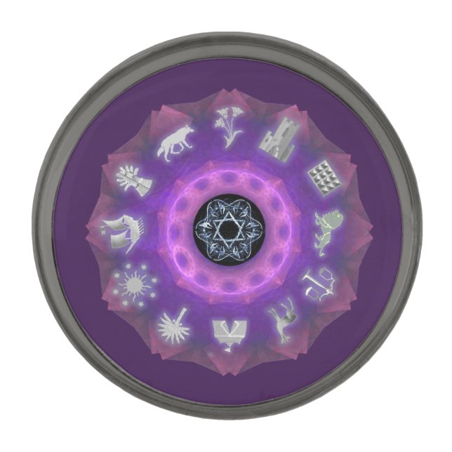 Twelve Tribes Gunmetal Finish Lapel Pin (Front)