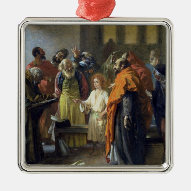 Twelve-year old Jesus in the Temple, 1851 Metal Ornament (Front)