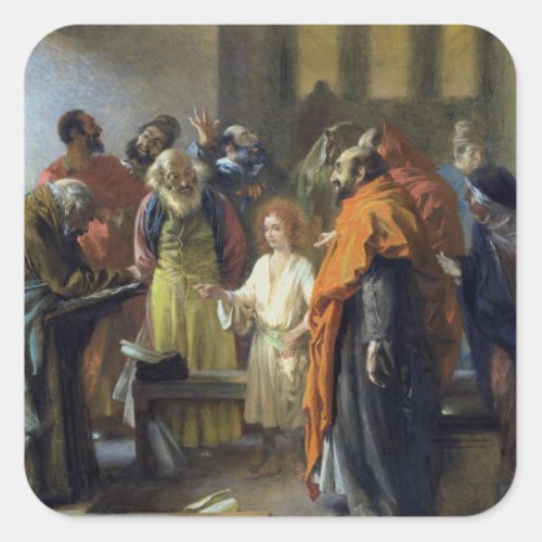 Twelve_year old Jesus in the Temple 1851 Square Sticker