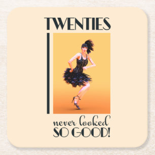 Twenties never looked so good Vintage Square Paper Coaster