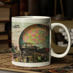 Twentieth Century Transportation, Vintage 1910 Coffee Mug