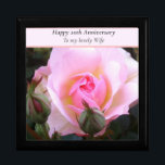 Twentieth Wedding Anniversary Perfect English Rose Gift Box<br><div class="desc">This Anniversary gift box is perfect gift for a 20th Wedding anniversary. Traditionally the gift for the twentieth anniversary was china,  modern day gifts include emeralds,  lilies,  Roses and Platinum. With this in mind I have used my image of a perfect English Rose in the design with editable text.</div>