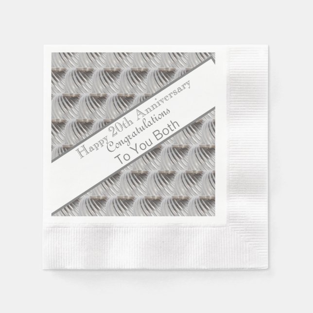 Twentieth Wedding Anniversary Platinum  Napkins (Front)