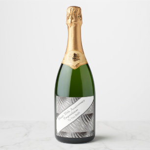 Twentieth Wedding Anniversary Platinum   Sparkling Wine Label