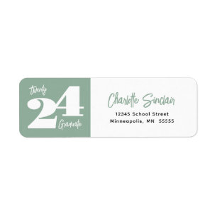 Twenty 24 Typography 2024 Graduate Return Address Label