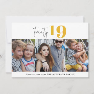 TWENTY bold graphic multi photo new year Holiday Card