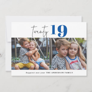 TWENTY bold graphic multi photo new year Holiday Card